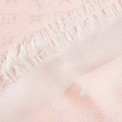 Louis Vuitton Silk Wool Monogram Shawl Rose 3 of 7
