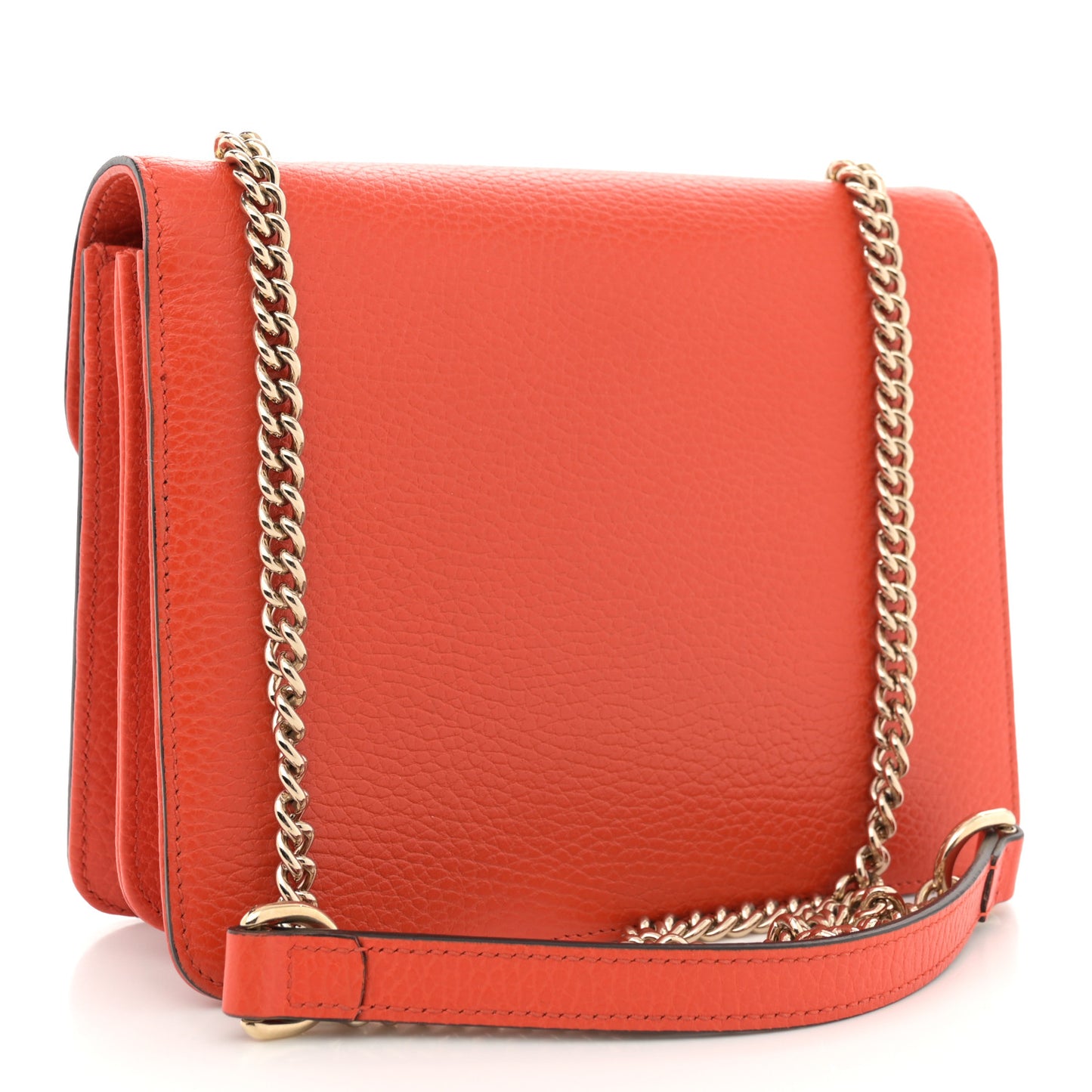 Dollar Calfskin Small Interlocking G Shoulder Bag Sun Orange