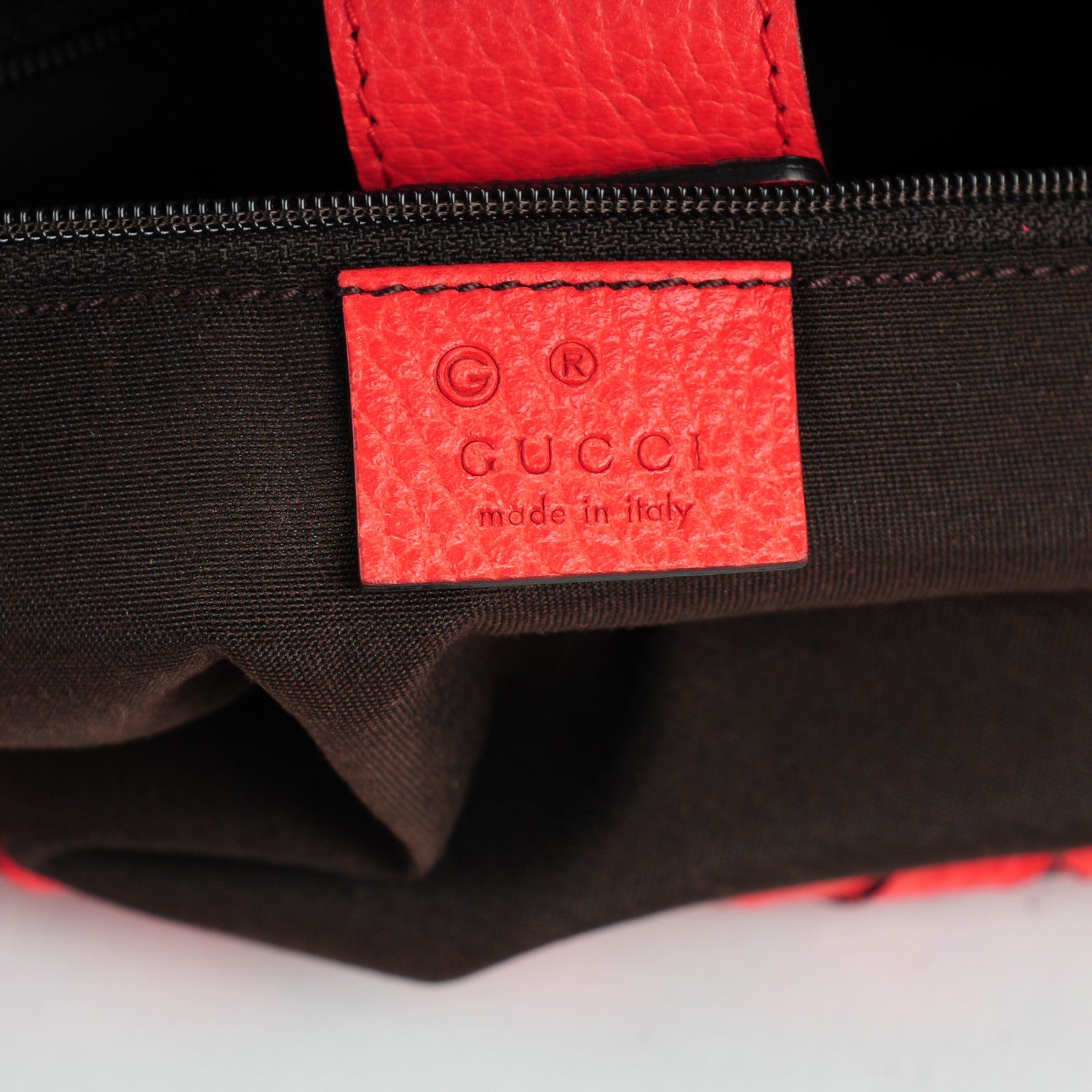 Gucci Pebbled Calfskin Bamboo Tassel Tote Red 6 of 7