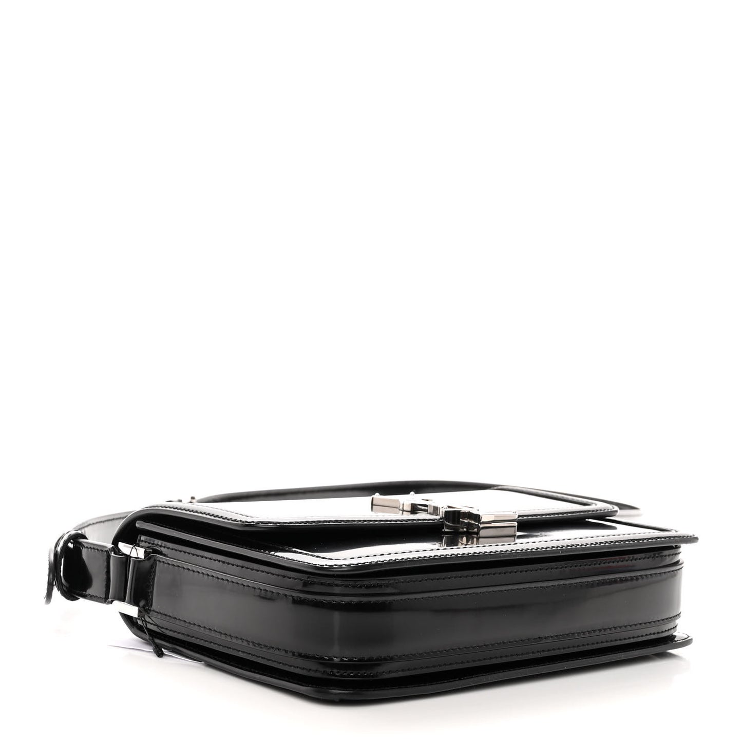 Glazed Calfskin Monogram Medium Solferino Satchel Black