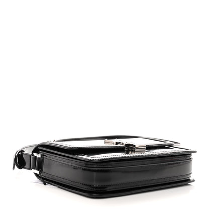 Saint Laurent Glazed Calfskin Monogram Medium Solferino Satchel Black 4 of 9