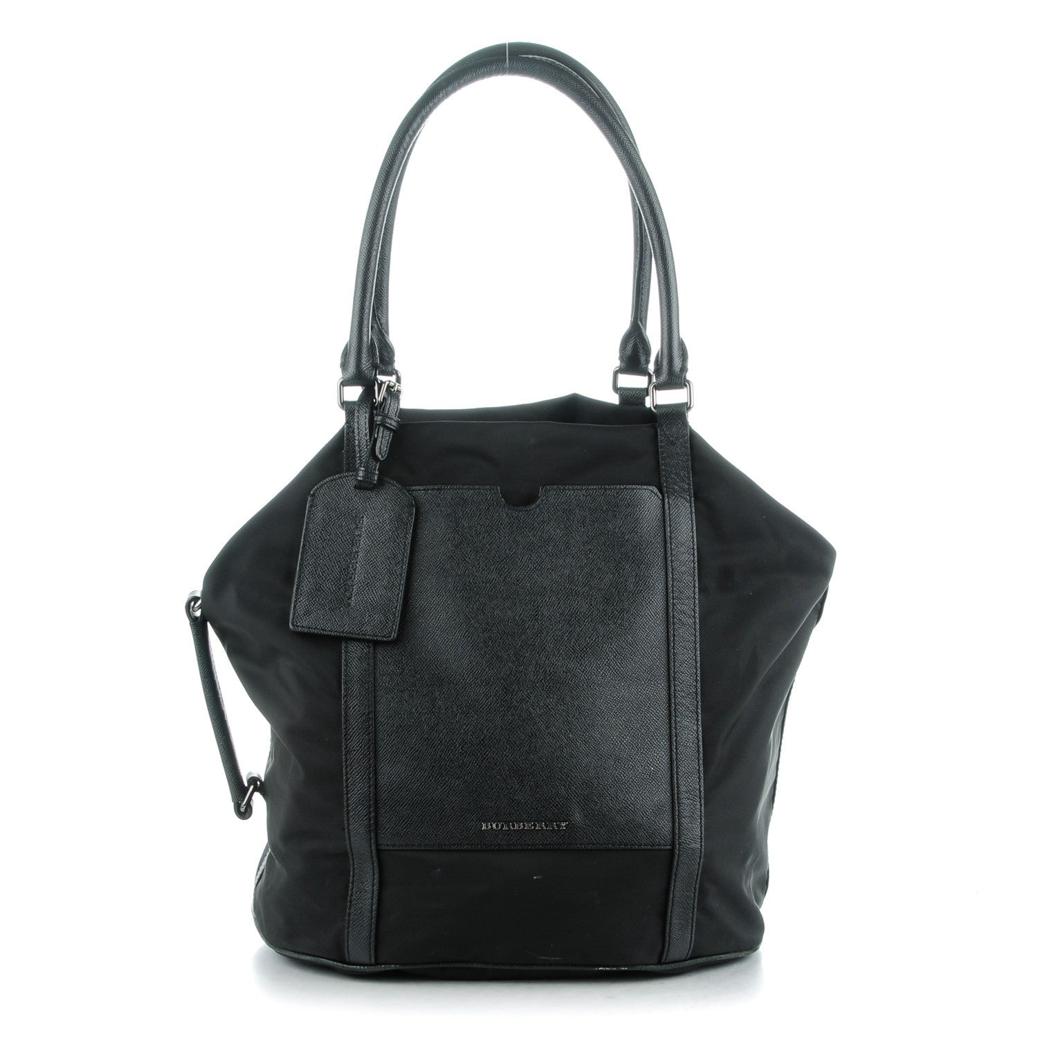 Burberry London Leather Nylon Mens Tote Black 1 of 15