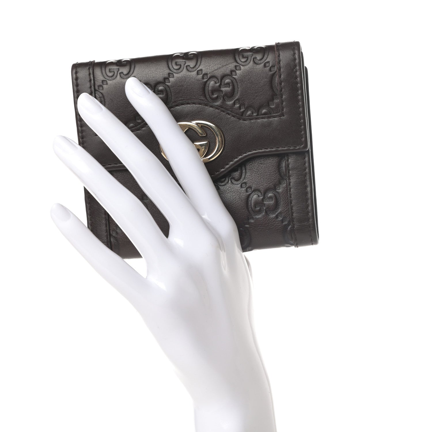 Gucci Guccissima Sukey French Flap Wallet Chocolate 2 of 10