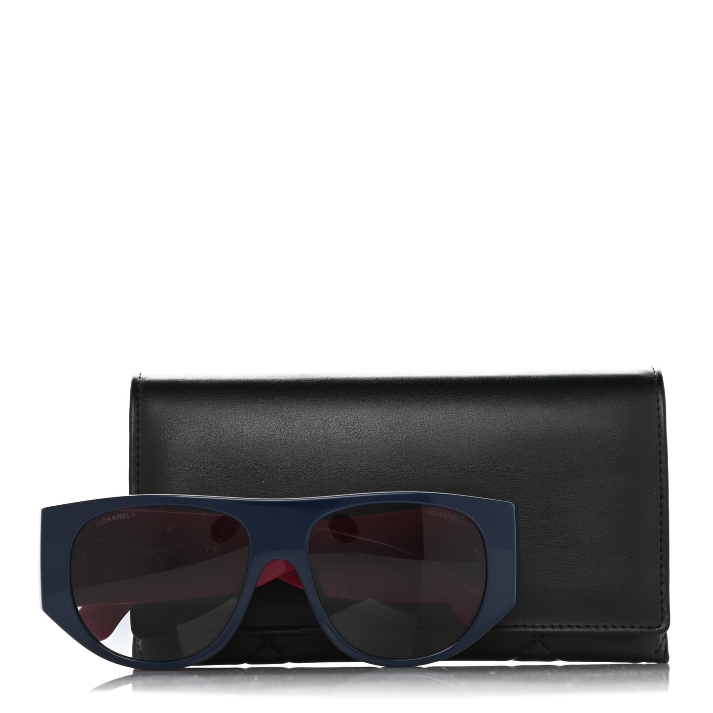 Acetate Quilted CC Pilot Sunglasses 71465 Pink Black