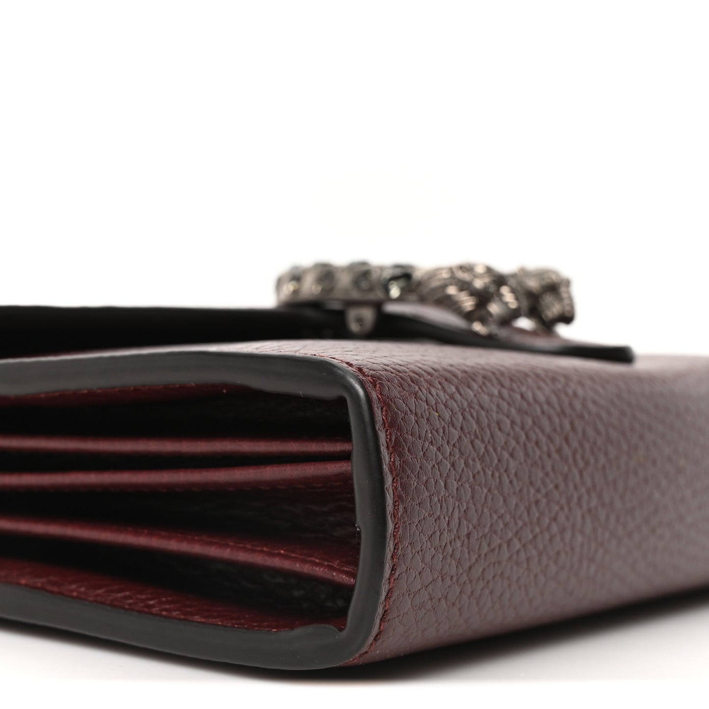 Dollar Calfskin Crystal Mini Dionysus Chain Wallet Vintage Bordeaux