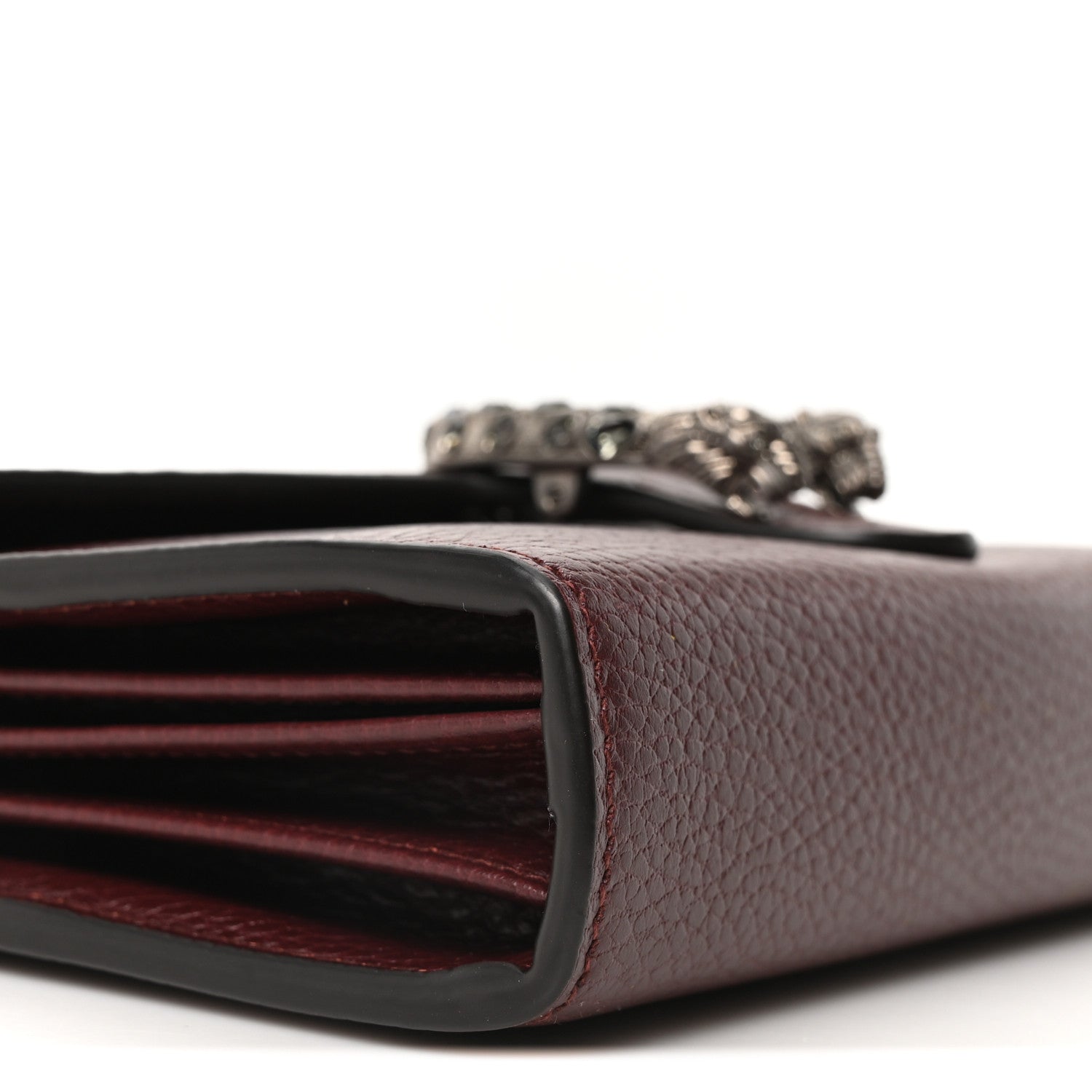 Gucci Dollar Calfskin Crystal Mini Dionysus Chain Wallet Vintage Bordeaux 8 of 9