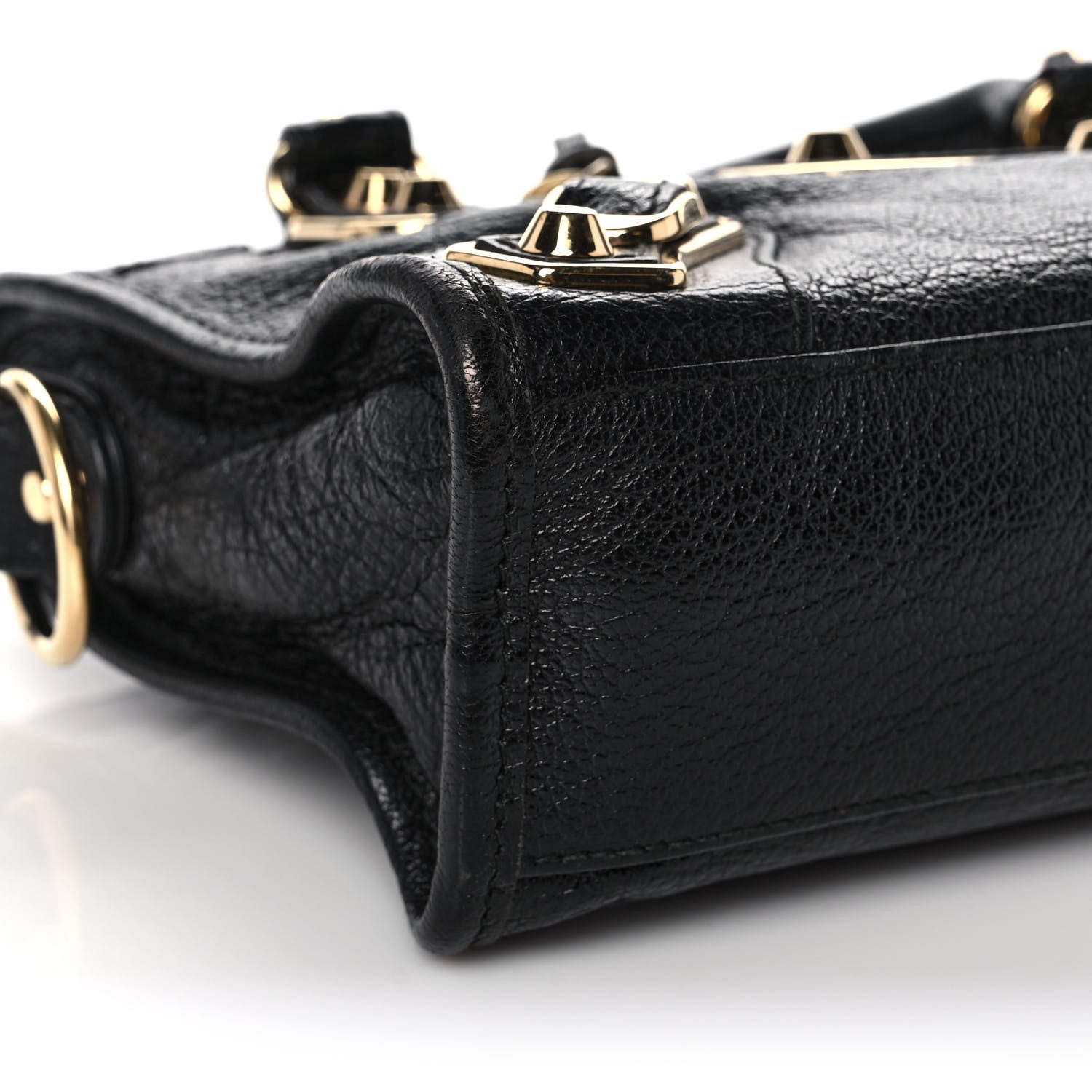 Balenciaga Chevre Gold Metallic Edge Hardware Mini City Black 10 of 13