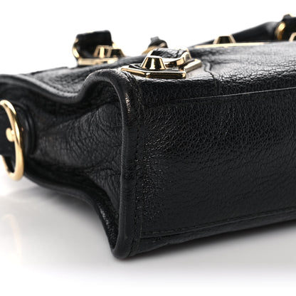 Balenciaga Chevre Gold Metallic Edge Hardware Mini City Black 10 of 13