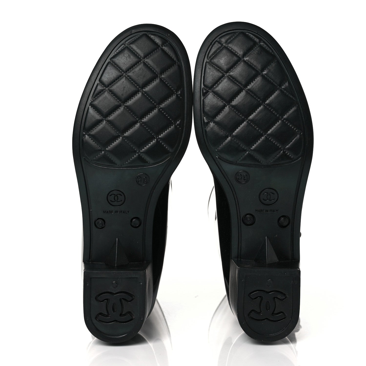 Chanel Rubber Camellia Rain Boots 39 Black 5 of 7