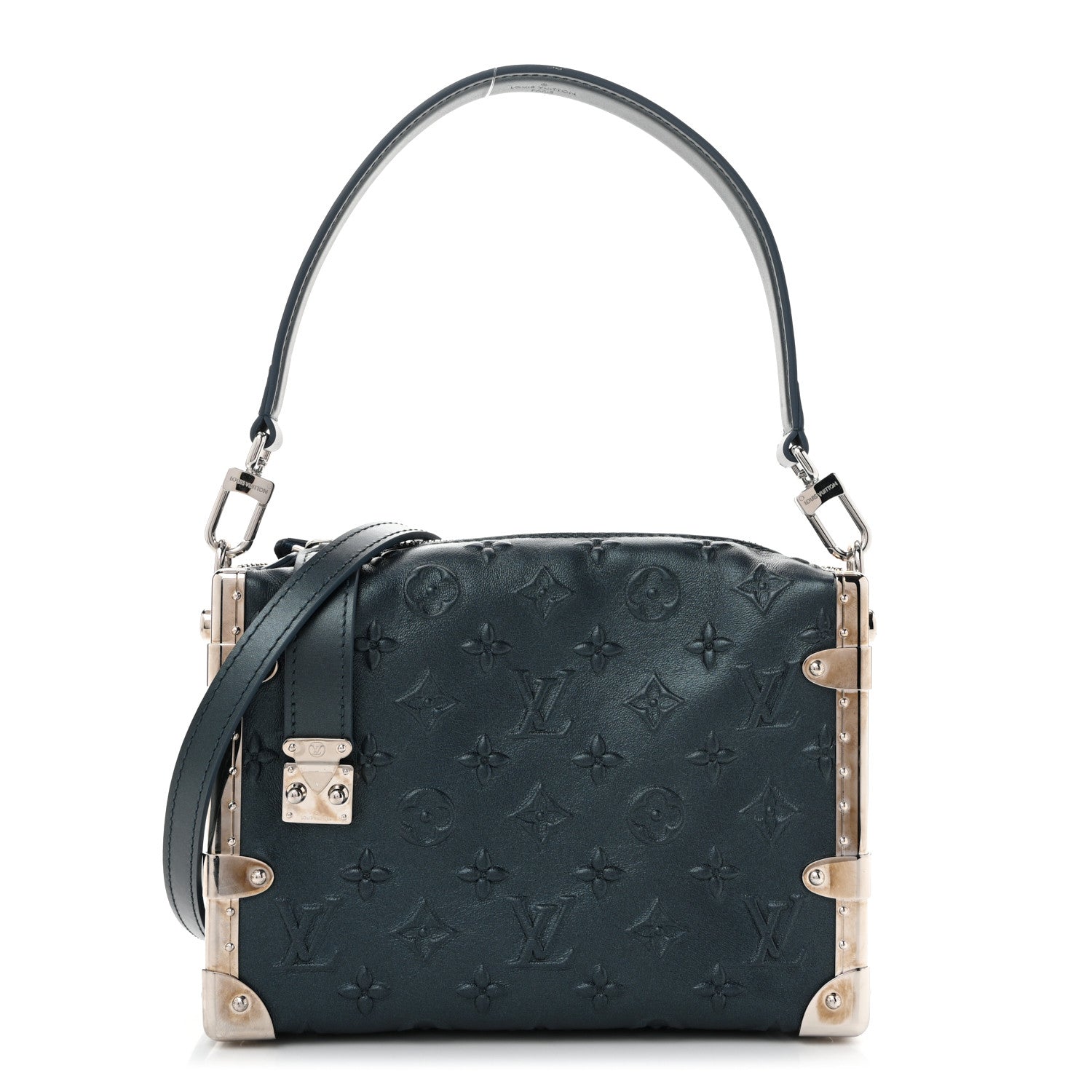 Louis Vuitton Calfskin Debossed Monogram Side Trunk Moon Bleu 1 of 11