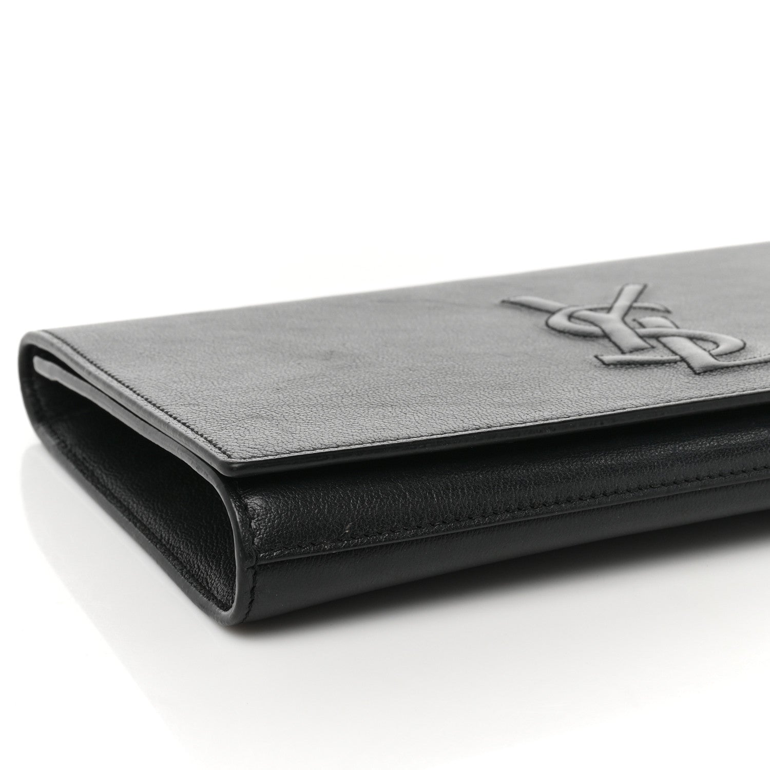 Saint Laurent Calfskin Monogram Large Belle De Jour Clutch Black 7 of 8