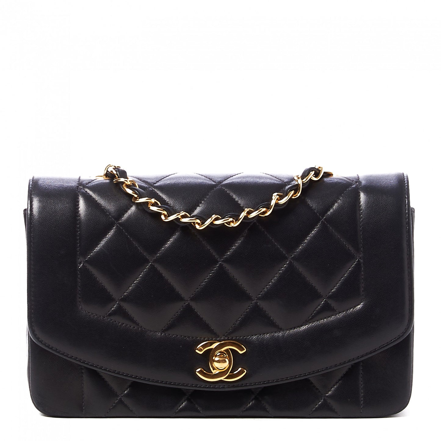 Lambskin Quilted Small Single Flap Black
