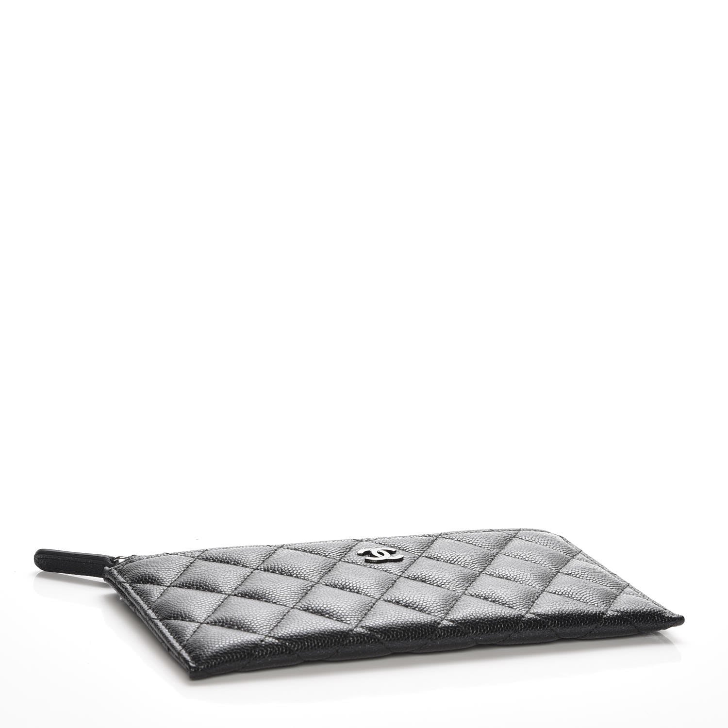 Chanel Iridescent Caviar Quilted Classic Zip Pouch Black 4 of 8