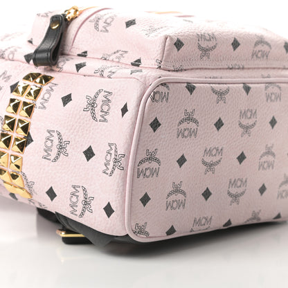MCM Visetos Small Side Stud Stark Backpack Light Pink 10 of 13
