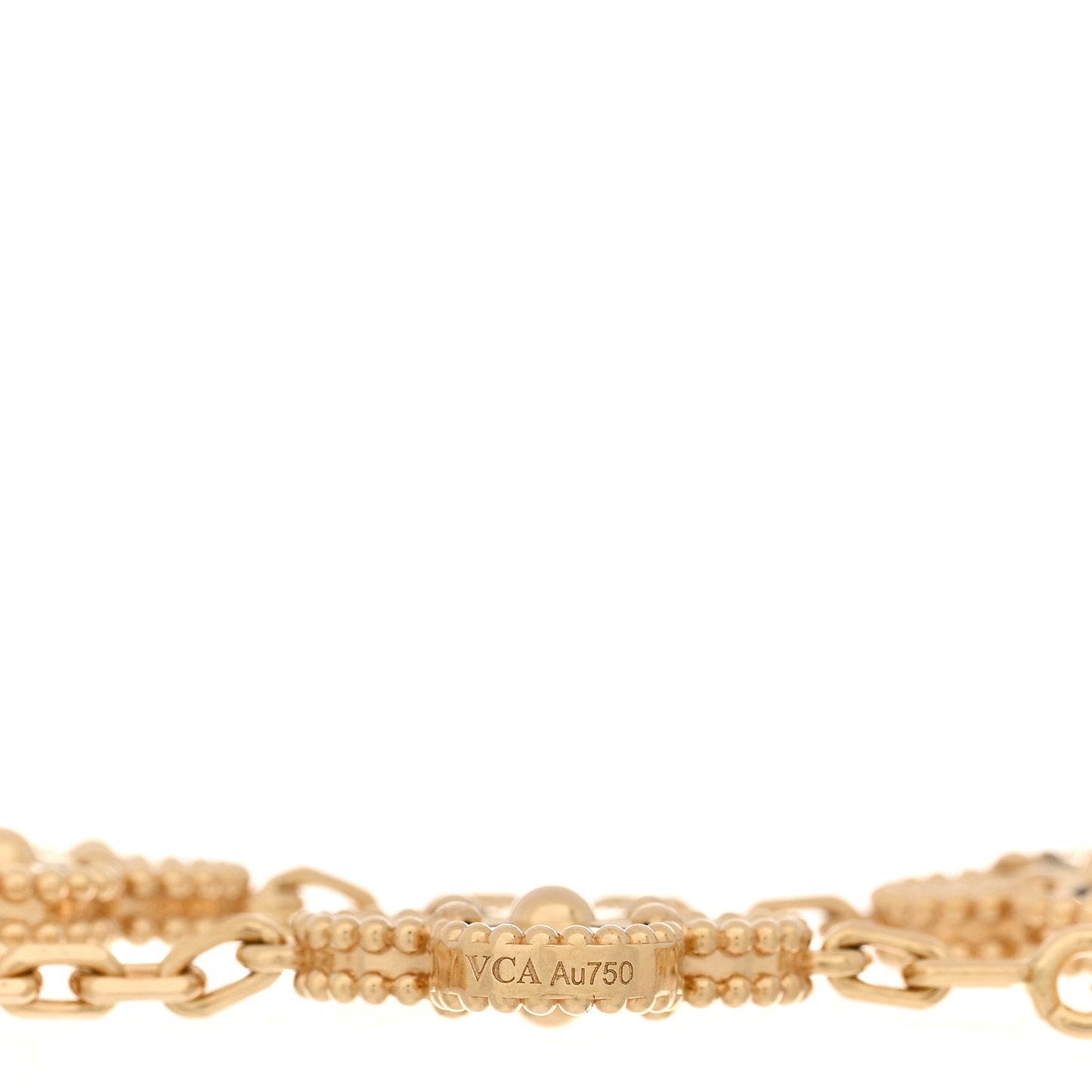18K Yellow Gold 5 Motifs Guilloche Vintage Alhambra Bracelet