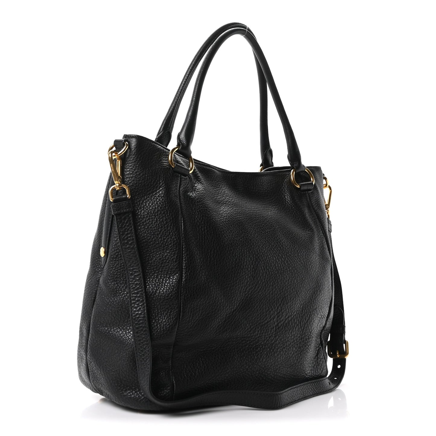 Vitello Daino Shopping Tote Black