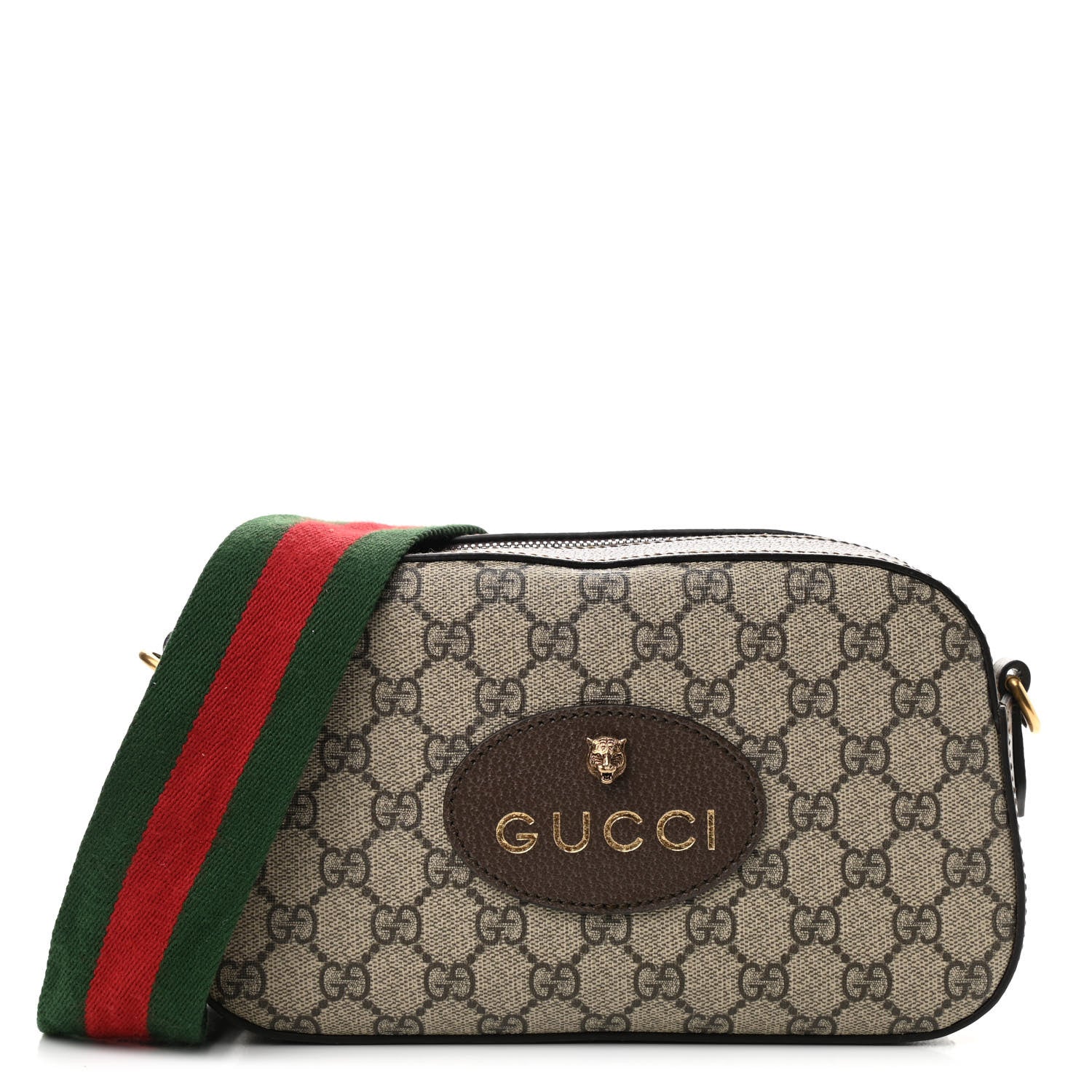 Gucci GG Supreme Monogram Web Neo Vintage Shoulder Bag Beige New Acero Crop 1 of 10