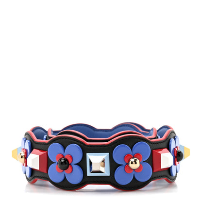 Fendi Vitello Dolce Plexiglass Flowerland Studded Strap You Black Multicolor 2 of 4