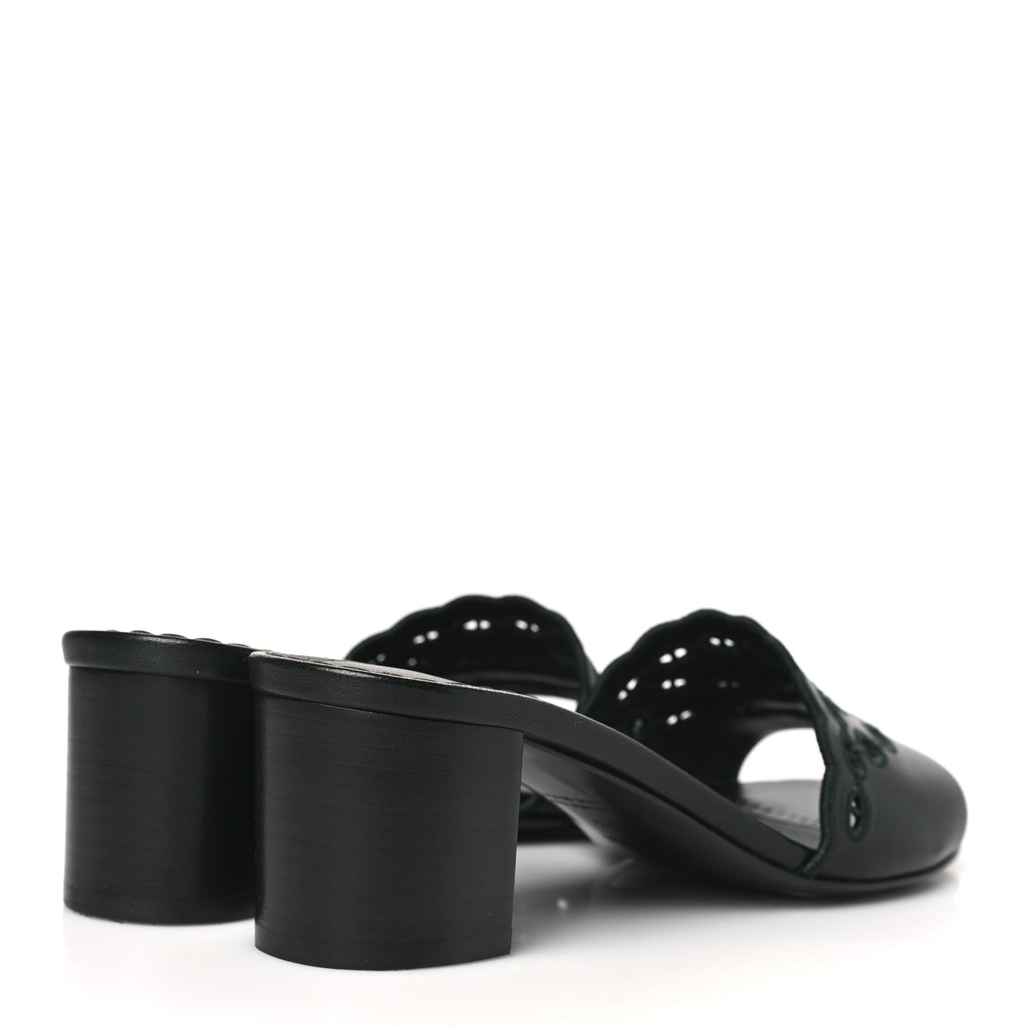 Lambskin Embroidered Gwladys Sandals 37.5 Black