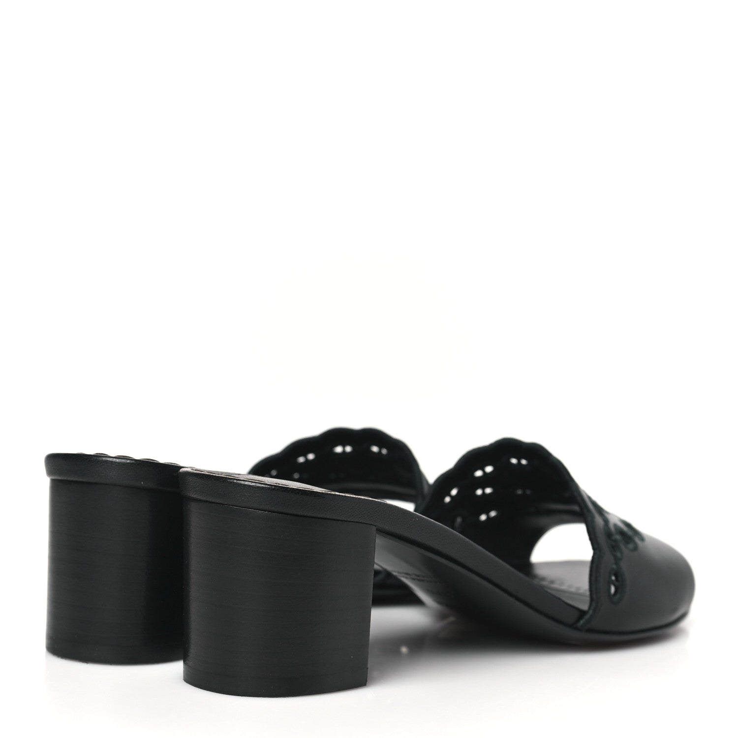 Hermes Lambskin Embroidered Gwladys Sandals 37.5 Black 4 of 9