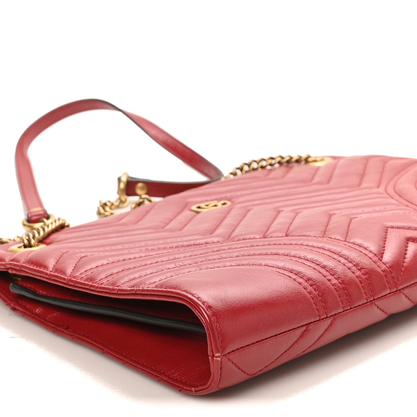 Azalea Calfskin Matelasse Heart Medium GG Marmont Slim Shoulder Bag Romantic Cerise