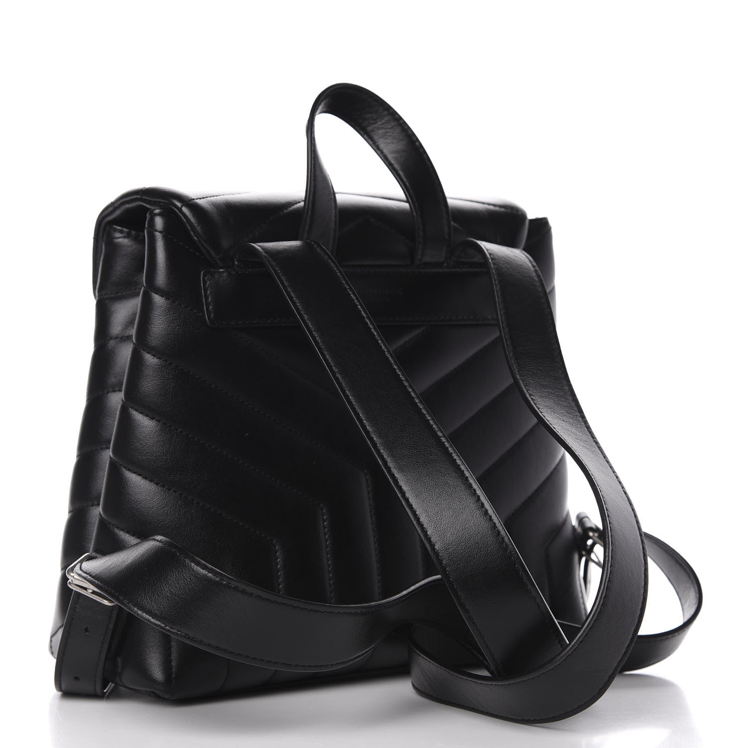 Saint Laurent Calfskin Y Quilted Monogram Small Loulou Backpack Black 2 of 8