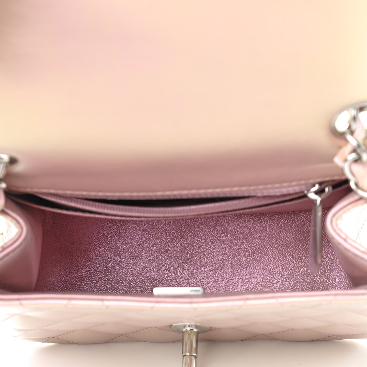 Chanel Iridescent Lambskin Quilted Mini Square Flap Pink 5 of 9