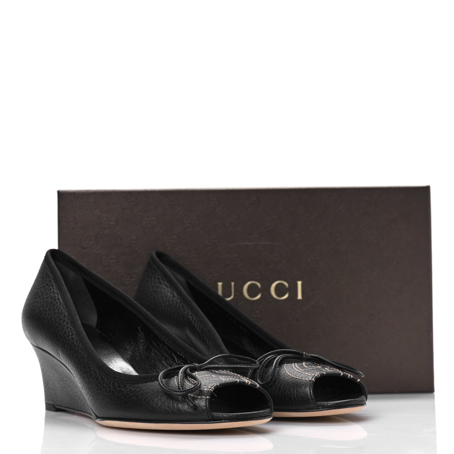 Gucci Calfskin GG Wedges 36.5 Black 10 of 10