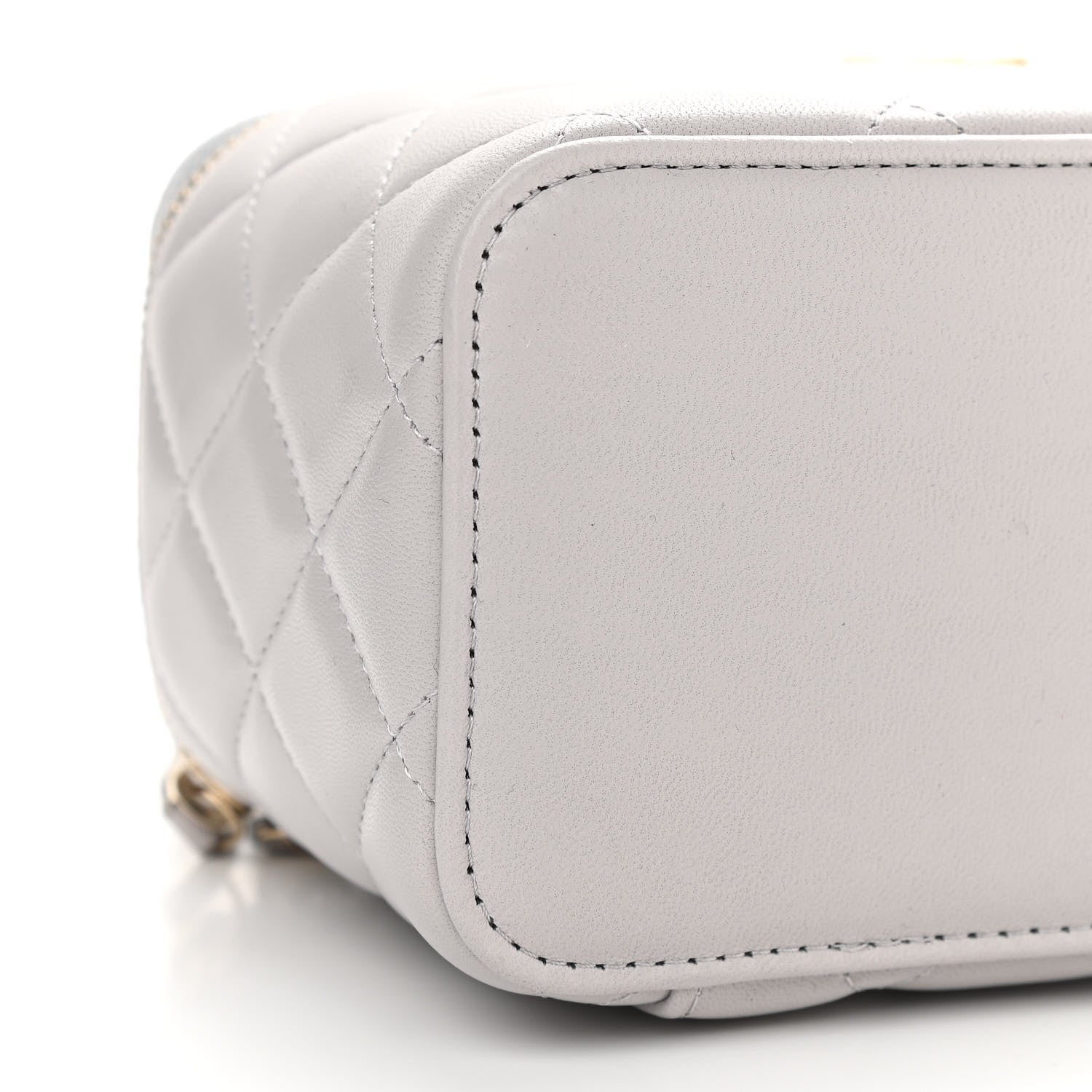 Chanel Lambskin Quilted Small Top Handle Vanity Case With Chain Light Grey 9 of 11