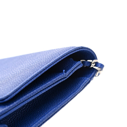 Chanel Caviar Wallet on Chain WOC Blue 12 of 13