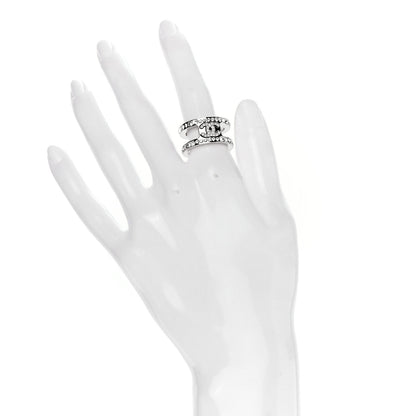Chanel Crystal CC Ring 6 Silver 2 of 4