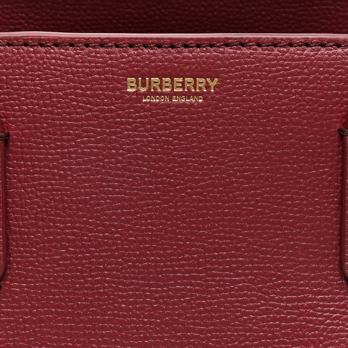 Grainy Calfskin House Check Medium Banner Tote Crimson