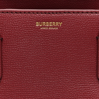 Burberry Grainy Calfskin House Check Medium Banner Tote Crimson 7 of 9