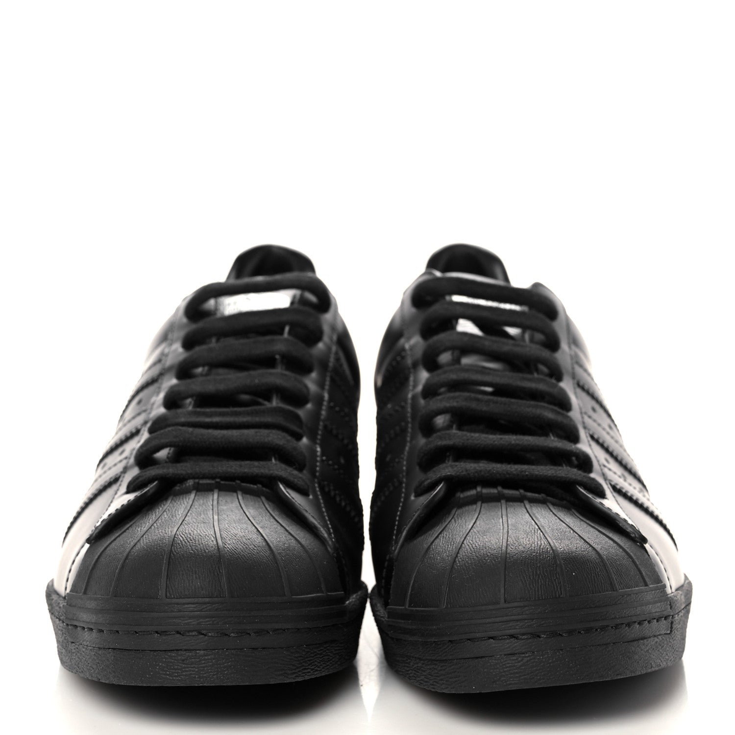 Prada X ADIDAS Brushed Calfskin Logo Mens Superstar Sneakers 11.5 Black 2 of 8