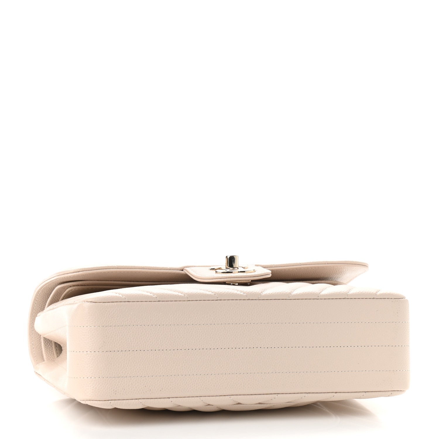Chanel Caviar Chevron Quilted Small Double Flap Ivory 4 of 10