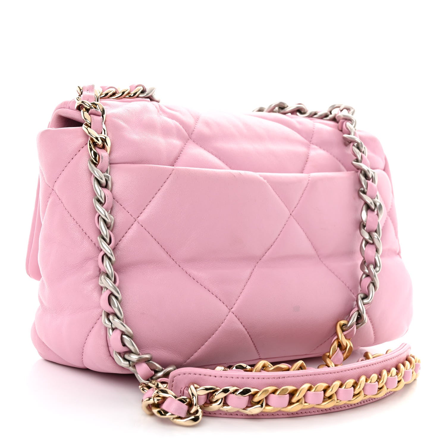 Chanel Lambskin Quilted Medium Chanel 19 Flap Pink 3 of 17