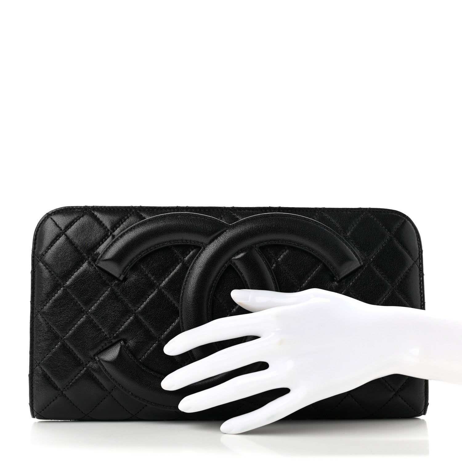 Chanel Lambskin Quilted Coco Midnight Clutch Black 2 of 7
