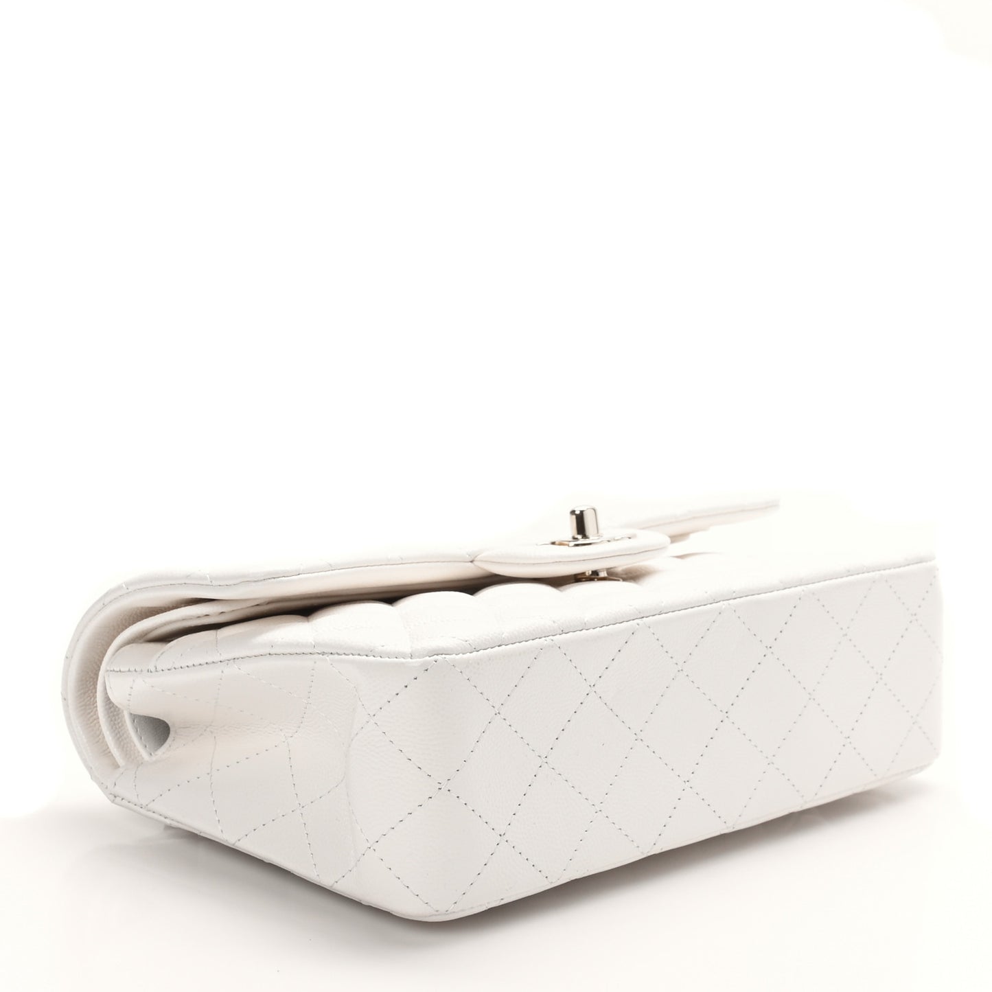 Caviar Quilted Small Double Flap White