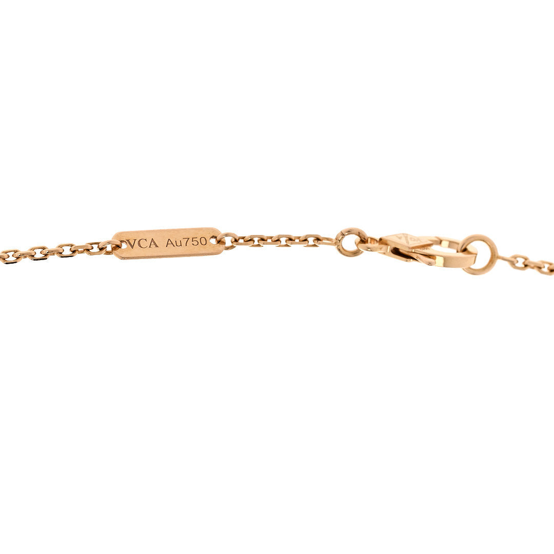Van Cleef & Arpels 18K Rose Gold Diamond Bulls Eye Vintage Alhambra Pendant Necklace 5 of 5
