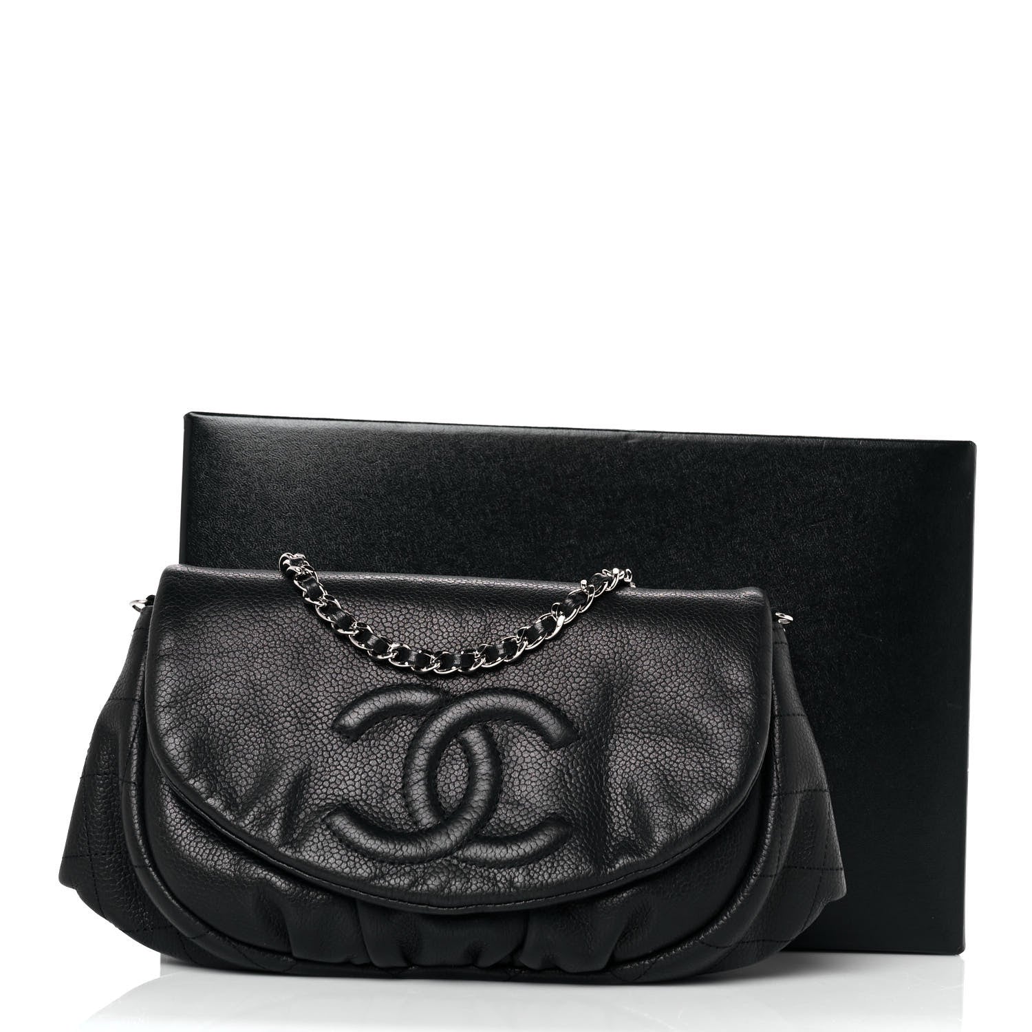 Chanel Caviar Half Moon Wallet On Chain WOC Black 11 of 11