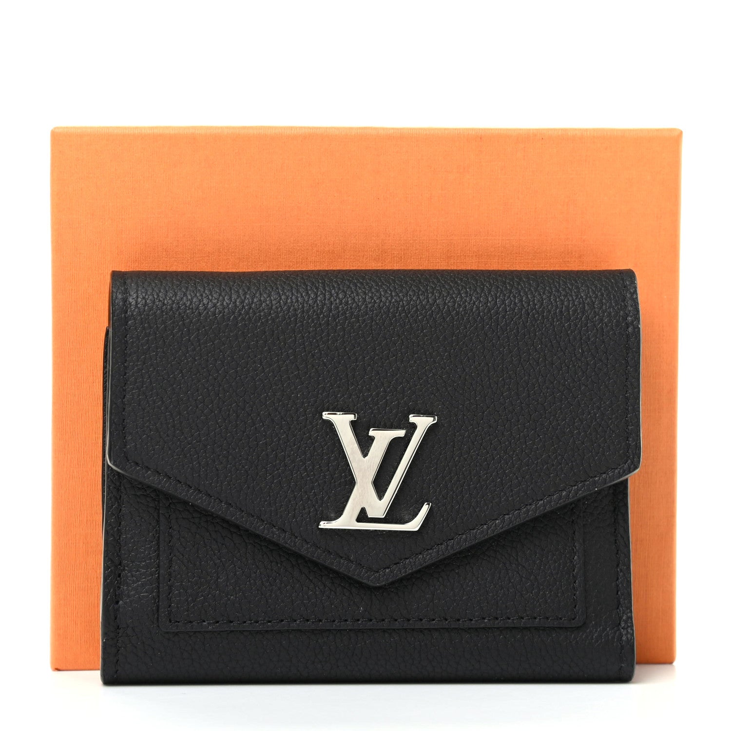 Louis Vuitton Soft Calfskin My Lockme Compact Wallet Black 8 of 8