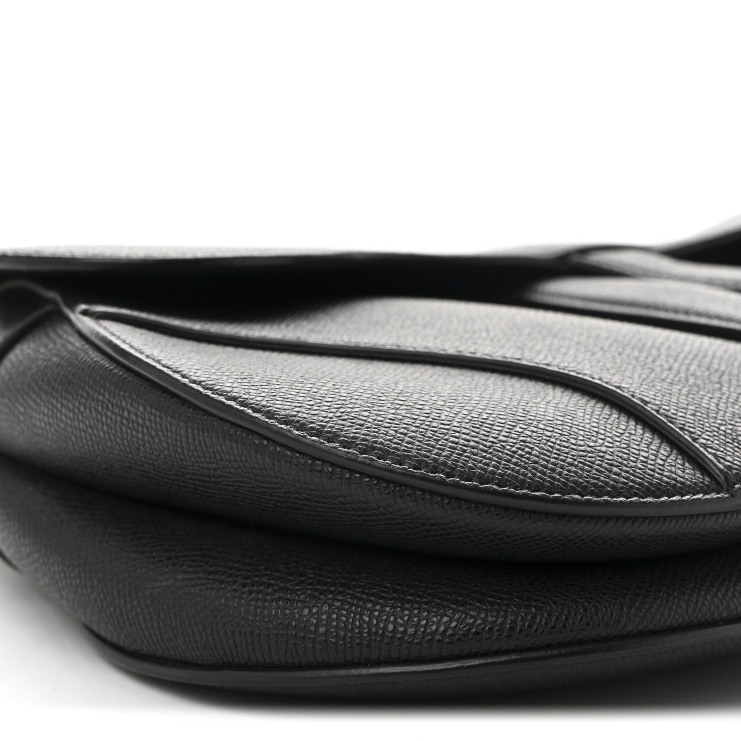 Christian Dior Grained Calfskin Saddle Bag Black 9 of 11