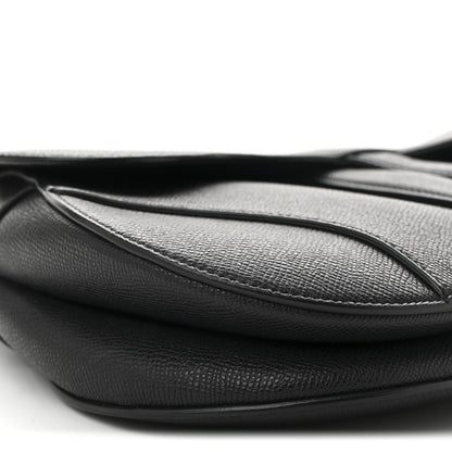 Christian Dior Grained Calfskin Saddle Bag Black 9 of 11