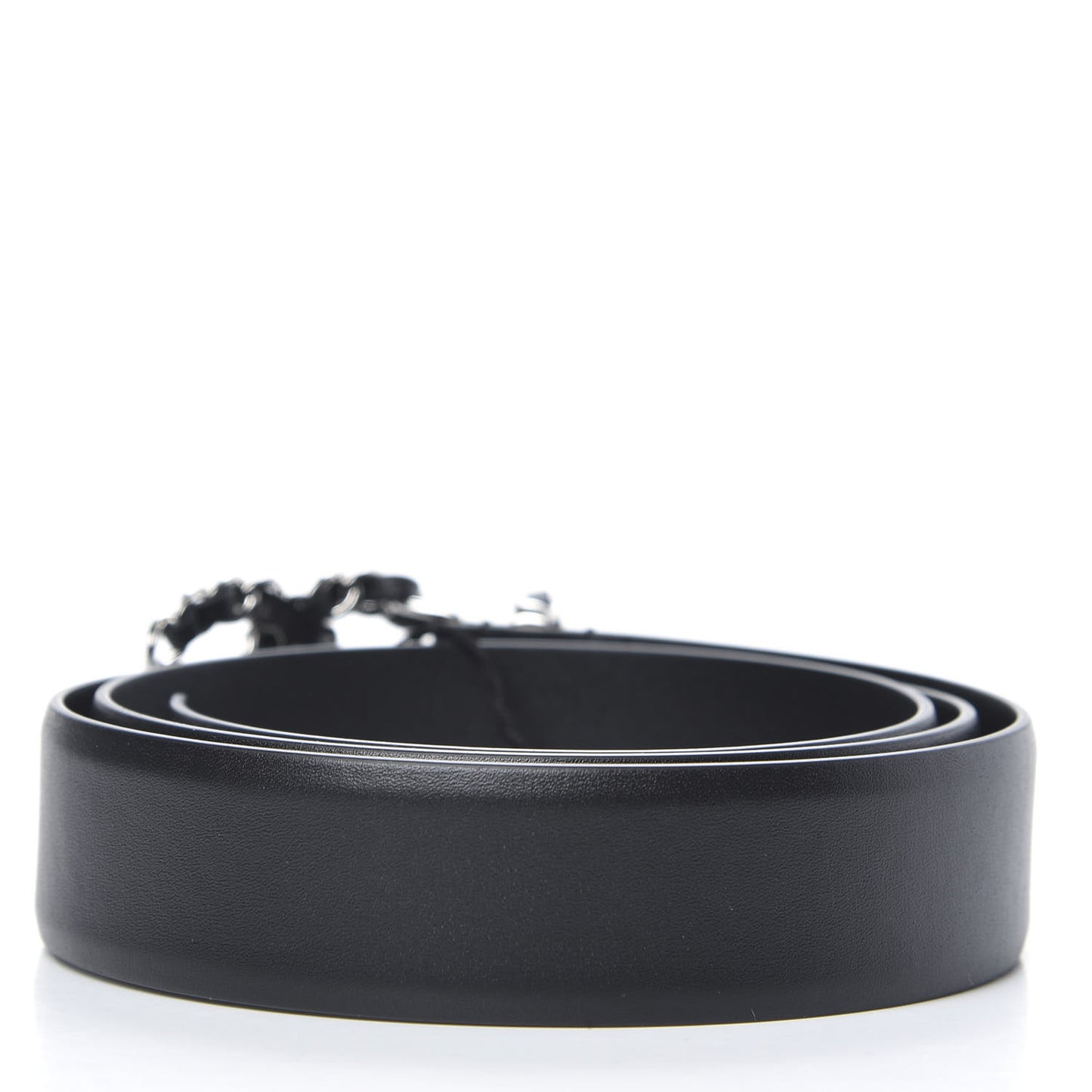 Calfskin CC Chain Belt 90 36 Black
