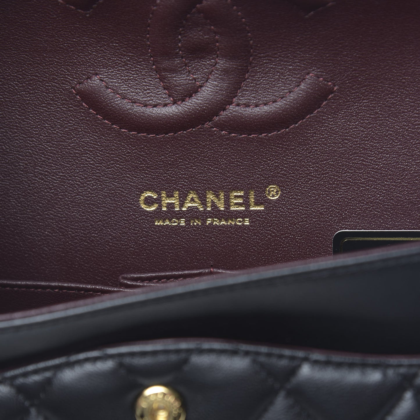 Lambskin Quilted Medium Double Flap Black