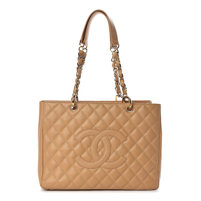Chanel Caviar Quilted Grand Shopping Tote GST Beige 1 of 11