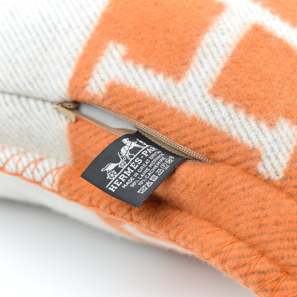 Hermes Wool Cashmere Avalon Pillow PM Ecru Potiron 3 of 3