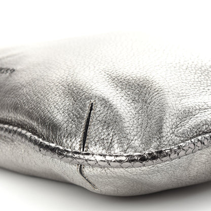 Jimmy Choo Metallic Pebbled Calfskin Hobo Silver 9 of 9