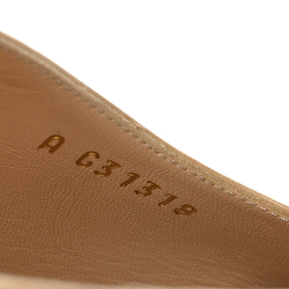 Chanel Lambskin Grosgrain Cap Toe CC Slingback Pumps 41 Beige Black 6 of 8