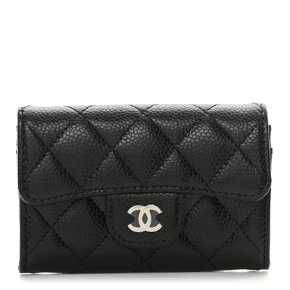 Chanel Caviar Quilted Flap Card Holder Wallet Black 1 of 9